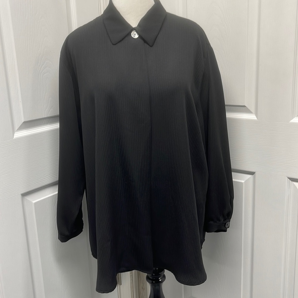 Harve Bernard Black Ribbed Blazer Jacket Coat 18W